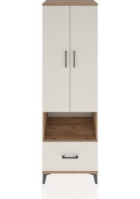 Resim Hyperion Dolap 5 Raflı Tek Çekmeceli 2 Kapaklı 60x44x195 Çam-aytaşı Atlas Çam 