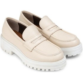 Resim Deery Hakiki Deri Bej Kadın Loafer Ayakkabı - 01903zbeje01 Bej 