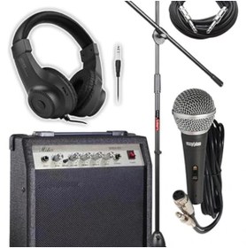 Resim AyrStore MGA 30BK PAK Elektro Gitar Amfisi Seti 30 Watt Gain Özellikli (Amfi Mikrofon Stand Kulaklık 