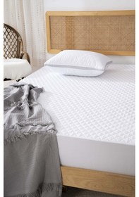 Resim Rivaistanbul Elisa Çift Kişilik Kapitoneli Sıvı Geçirmez Yatak Alezi Beyaz 