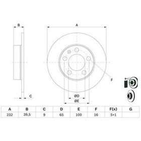 Resim Skoda Fabia 1.2tsı 2014-2017 Bosch Arka Disk 232 Mm 2 Adet 