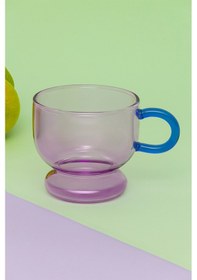 Resim Glass In Love Renkli Kulplu Cam Bardak - Pembe 