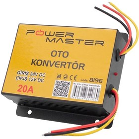 Resim Powermaster Pm-8196 24V Dc / 12V Dc 20 Amper Oto Konvertör (513374165) 