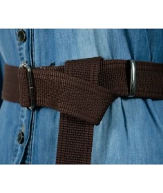Resim Fashion Moon Koyu Kahverengi Palaska Silver Renk Dikdörtgen Şeklinde Tokalı Bağlamalı Erkek Kadın Genç Çocuk Kemer 