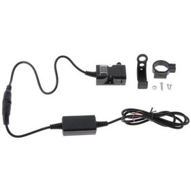 Resim Mufunye Motosiklet Elektrikli Araç Usb Telefon Şarj Cihazı 9-24v Su Geçirmez Anahtarlı Direksiyon Geri Görüş Aynası Siyah 