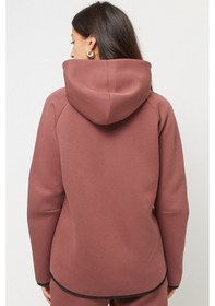 Resim Nike Tech Fleece Full Zip Women Windrunner Hoodie Kapüşonlu Fermuarlı Kadın Sweatshirt Kahverengi Kahverengi 