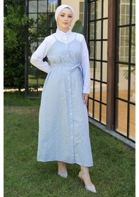 Resim Ayser Çizgili Elbise 1190 - Bebe Mavi Bebe Mavisi 