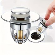 Resim 1 adet Evrensel Banyo Lavabo Tıpa, Anti-koku Yıkama Lavabosu Rafine Bakır Çekirdek, Pop Up Banyo Lavabo Tıpa, Basınç Tipi Lavabo Tahliye Tıpa, Lavabo Tahliye Filtresi, Küvet Tıpa Saç Tutucu, Banyo Aksesuarları 
