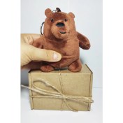 Resim Dudu Kids Peluş Kafadar Boz Ayı Anahtarlık - 13 cm - Kahve - Doğum Günü Hediyesi - Çanta Süsü - Oyuncak 