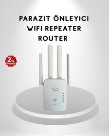 Resim 300Mbps WiFi Menzil Genişletici 4 Antenli WPA3 Güvenlikli Priz Tipi Repeater 