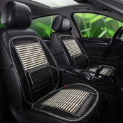 Resim Araba koltukları için bambu serinletici mat - Nefes alabilen, ventilasyonlu, polyester lif dolgu, kamyon, kamyon ve sedan için evrensel uyumluluk, yaz konfor aksesuarı|Nefes alabilen koltuk kılıfı|Dokuma dokusu 