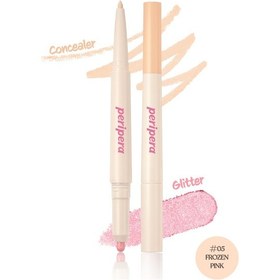 Resim Çift Taraflı Kapatıcı Ve Işıltılı Kalem Far Perıpera Sugar Twinkle Duo Eye Stick 05 Frozen Pink 05 