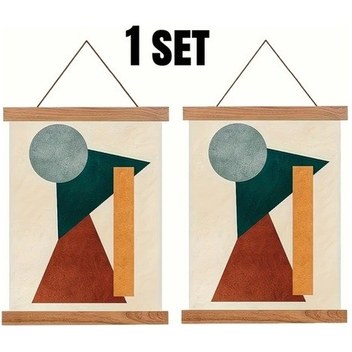 Gaojunshop01 Tikak 50 Cm Ahşap Manyetik Poster Pano Ve Tablo Asma Klips Seti