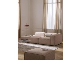 Resim Most Mollis Pro 2 Modül Sol Kanepe 09 Bej Keten Kumaş Yataş Sünger(Evinize Teslim) 