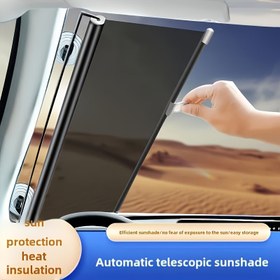 Resim 1 adet Otomatik Teleskopik Güneşlik - Araba Pencereleri için PVC İzoleli Rulo Güneşlik, Kolay Depolama, Isı İzolasyonu, Güneş Koruma, Kolay Kurulum, Kolay Depolama Aksesuarı | Modern Araba Aksesuarı | PVC İzoleli Güneşlik, Araba Güneşlikleri 