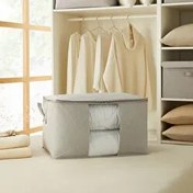 Resim Büyük Boy Pvc Pencereli Gri Balıksırtı Hurç 60 X 43 X 35 Cm Ocean Home Textile