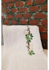 Resim Özdilek Dila Nakışlı 4'lü Havlu - Beyaz Çok Renkli 