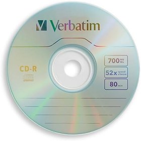 Resim Verbatim CD-R Discs, 700 MB/80 dk, 52 x, Spindle, Gümüş, 100/Paket, 94554 