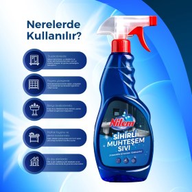 Resim Nilem Sihirli Muhteşem Sıvı 1Lt Sprey Duşakabin ve Fayans Temizleyici Etkili Kullanım 