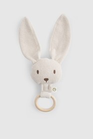 Resim Ahşap Saplı Diş Kaşıyıcı ve Bej Çıngırak Tavşan - Bej / One Size 