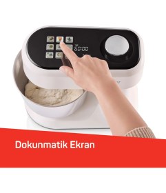 Resim Arzum AR1190 Gastroart Stand Mikser 1500W, 12 Hız Ayarı, Dahili Tartı ve Fermentasyon Özelliği, Krem 