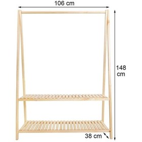 Resim Pinoxi-Pinoxi Ahşap Konfeksiyon Elbise Askılık Ahşap 