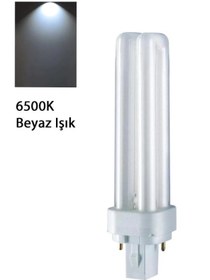 Resim Osram Dulux D 13W 2 PLC Geçmeli Spot Ampul 6500K Beyaz 