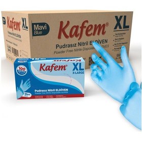 Resim Kafem Mavi Nitril Eldiven Pudrasız XL 100'lü 20 Paket 