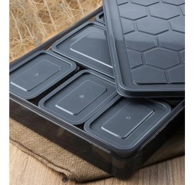 Resim Surface Home 16 Parça 7 Bölmeli Kapaklı Multi Saklama Seti Kahvaltılık Şeffaf-Füme 