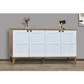 Resim 4 Kapılı Kare Çam/beyaz Konsol Beyaz - Meşe 