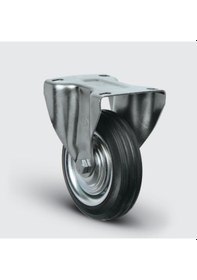 Resim EZ02SPR160 Sabit Maşalı Tablalı Kauçuk Kaplı Tekerlek 