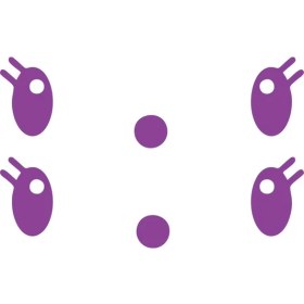 Resim Gülen Surat Ayna Sticker 2 ADET17X17 cm Mor 