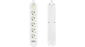 Resim Vea VA-21562 1.5 Metre Akım Korumalı Beyaz Priz 5'li 3 x USB'li Anahtarlı Özellik 
