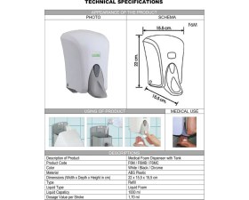Resim Şeker Portakalım Vialli F6MB Hazneli Medikal Köpük Sabun Dispenseri Aparatı 1000 ml Siyah 