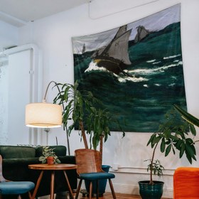 Resim The Green Wave Duvar Örtüsü - 100 cm x 135 cm 