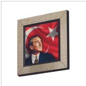Resim Mustafa Kemal Atatürk Baskılı Mdf Magnet 7x7 344 