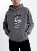 Resim Unisex Eskitme Lock And Load Kapüşonlu Sweatshirt Çok Renkli 
