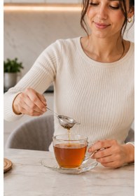 Resim Metal Çay Süzgeci - Bardak Üstü Paslanmaz Metal Çay Süzgeçi Krom 