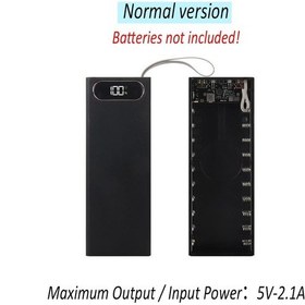 Resim Ecoworld Kablosuz 225w Hızlı Şarj Powerbank Kasa Seti D - 18650 Pil, Qi, Qc3.0, Pd3.0 Destekli Siyah 