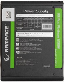 Resim Rampage Forza FTX-1200-1 1200W 80+ Platinium Güç Kaynağı 