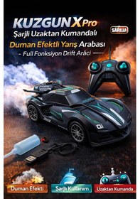Resim Kuzgun X Pro Şarjlı Uzaktan Kumandalı Duman Efektli Yarış Arabası Full Fonksiyon Drift Aracı 