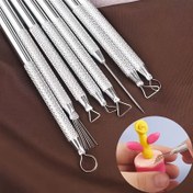 Resim 8 Adet Yüksek Kaliteli Seramik Çamuru Araç Seti DIY Araçlar Oyma Çamuru Paslanmaz Çelik Araç Seti Modelleme Delik Çıkarma Çamuru Seramik Heykel Araçları 