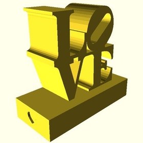 Resim Opencart Aşk Heykeli Openscad İle Remixd Sadece Plastik Aparattır 