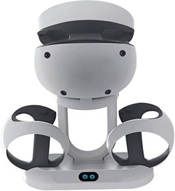 Resim For PS VR2 Multifunctional Controller Charging Station with LED, Multifunctional Cooling Base, Dual Charger Docking Station for PS VR2 with Headset Holder (White, PS VR2) PS VR2-001B 