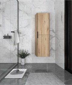 Resim Orka Trio 40 Cm Mdf Senza Banyo Boy Dolabı Meşe 