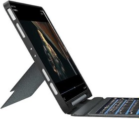 Resim iPad Air 12.9 İnç 2022 (5.Nesil) Uyumlu Fuchsia Mag Touch Bluetooth Klavyeli Standlı Mıknatıslı Tablet Kılıfı 