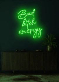 Resim Bad Bitch Energy Yazılı Neon Tabela Yeşil 