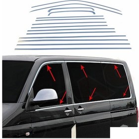 Resim VW Transporter 2003 2022 Uzun Cam Çerçevesi 14 Prç 