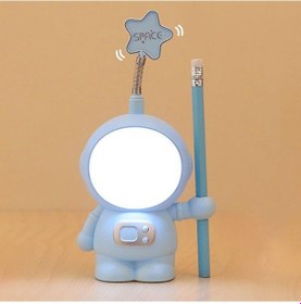 Resim Astronot Usb Gece Lambası Yaratıcı Kısılabilir Uzay Adamı Masa Lambası Göz Koruması Kalemlik Öğrenci Çalışma Okuma Kitap Lambaları 003 