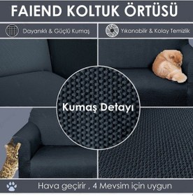 Resim Balpeteği 3 Kişilik Antrasit Lastikli Kanepe Örtüsü Lastikli Koltuk Örtüsü Koltuk Kılıfı Antrasit 